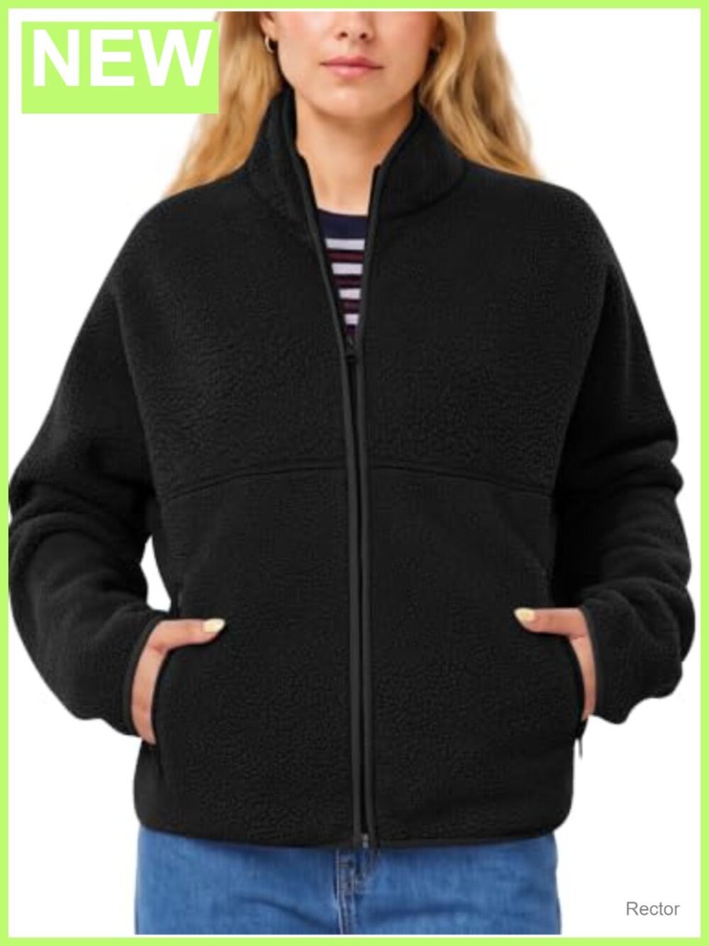 Full Zip Teddy Jacket Fuzzy Sherpa Fleece Warm Coat